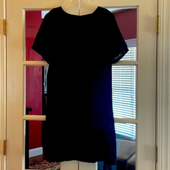LOFT Black on Black Textured Dress - Picture 1 of 5
